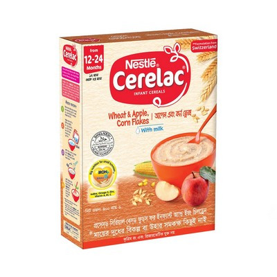 Nestle Cerelac Wheat Apple & Corn Flakes with Milk (12-24m) 400g - (BD)