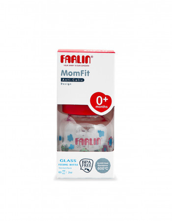 Farlin MomFit Glass Baby Feeding Bottle 0+ Months (NB-205G) - 60ml