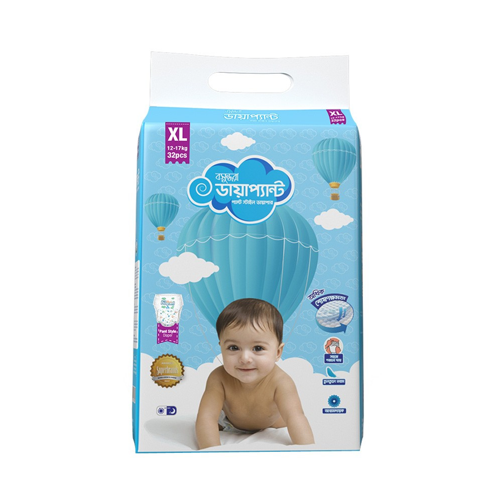 Bashundhara Diapant Pant Style Baby Diaper (12-17Kg) - XL 32pcs (BD)