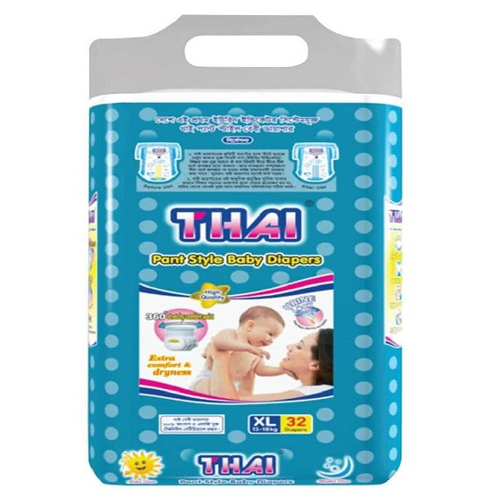 Thai Baby Diaper Pant Style (13-18Kg) - XL 44pcs (BD)