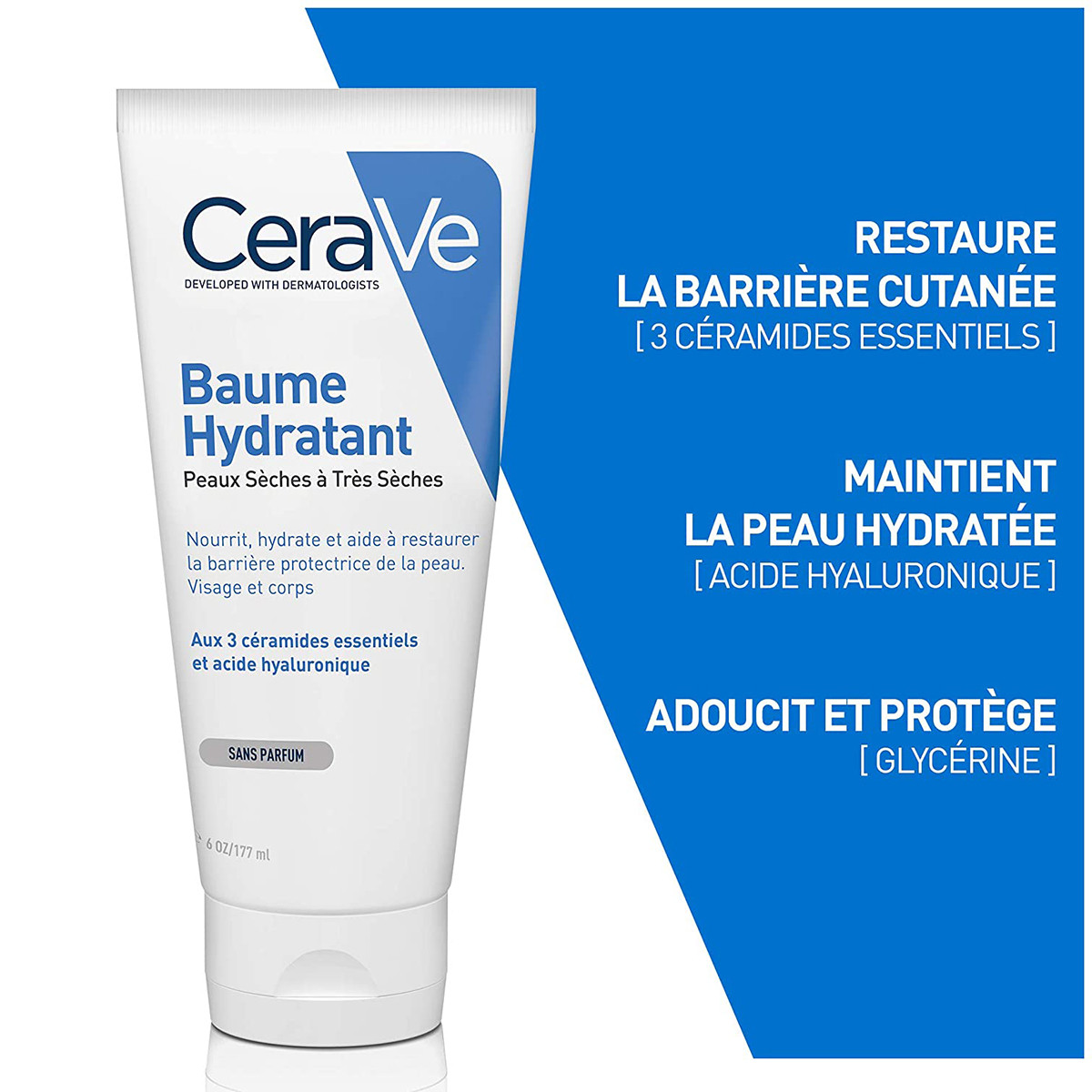 CeraVe Moisturising Cream For Dry To Very Dry Skin - 177ml (France)100% original