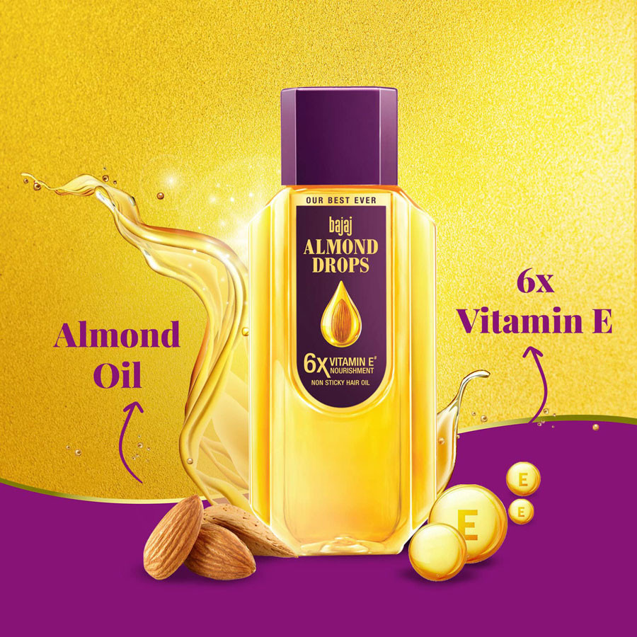 Bajaj Almond Drops Non Sticky Hair Oil - 200ml (India)