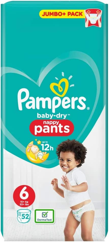 Pampers 6 Baby Diaper Dry Nappy Pants (15+ kg) - 52 Piece (UK)