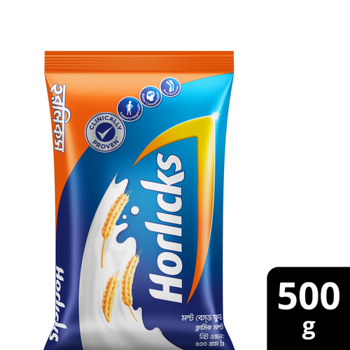 Horlicks Health and Nutrition Drink Pouch - 500g (BD)