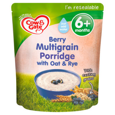 Cow & Gate Berry Multigrain Porridge Baby Cereal (6 Month +) - 125g (U.K)