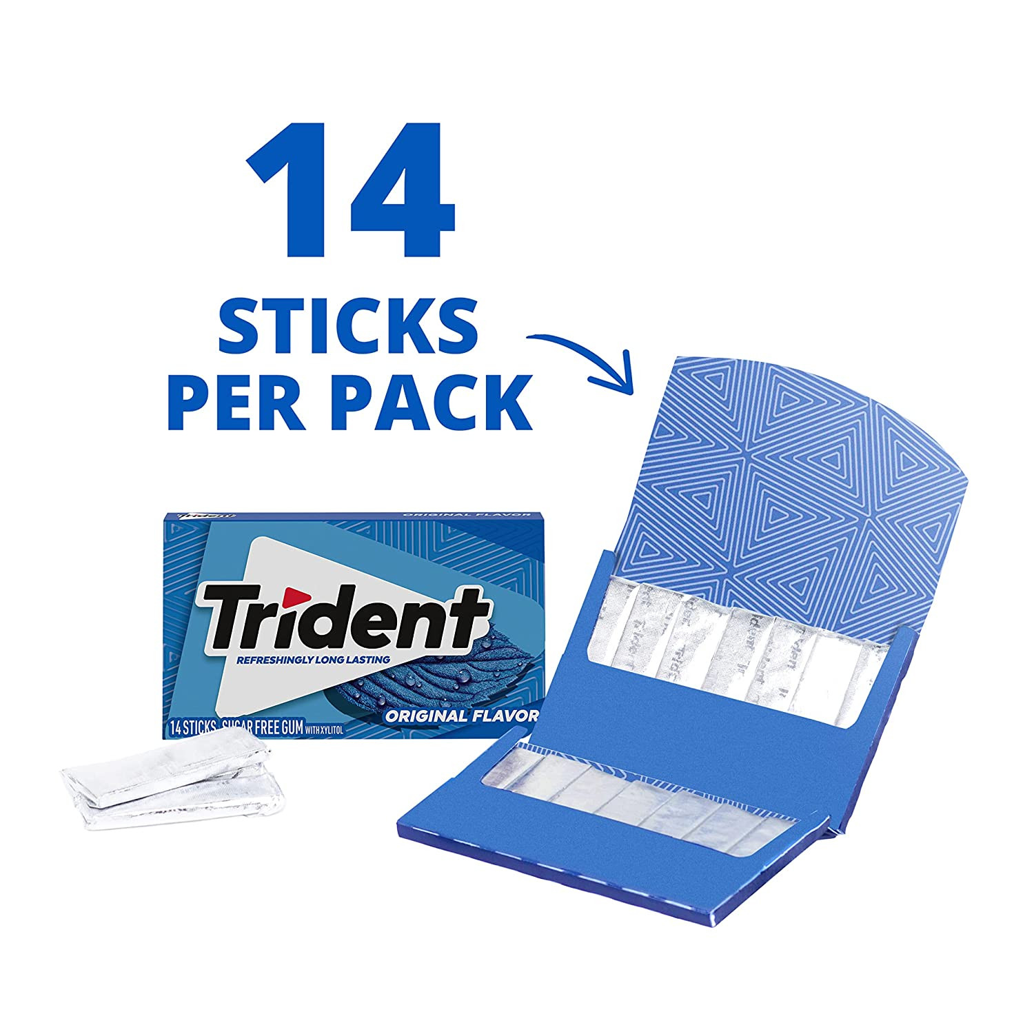 Trident Original Gum Sugar Free - 14 Sticks (USA)