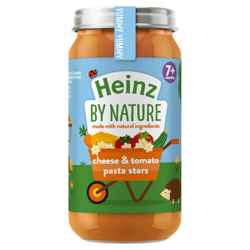 Heinz By Nature Cheese & Tomato Pasta Stars Custard 7+ Months - 200g