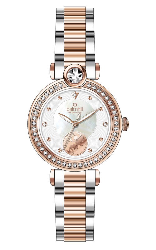 Cairnhill CH604ZA 2R WH MT White Dial Chain Bracelet Watch for Female