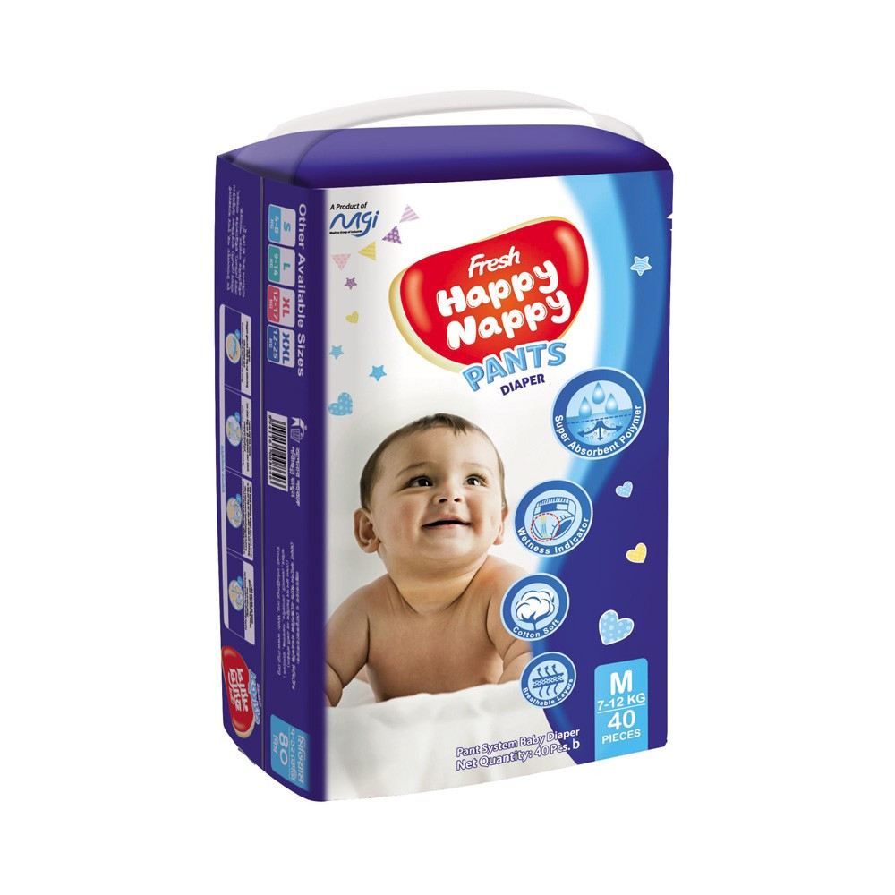 Fresh Happy Nappy Pants Baby Diaper (7-12Kg) - M 40pcs