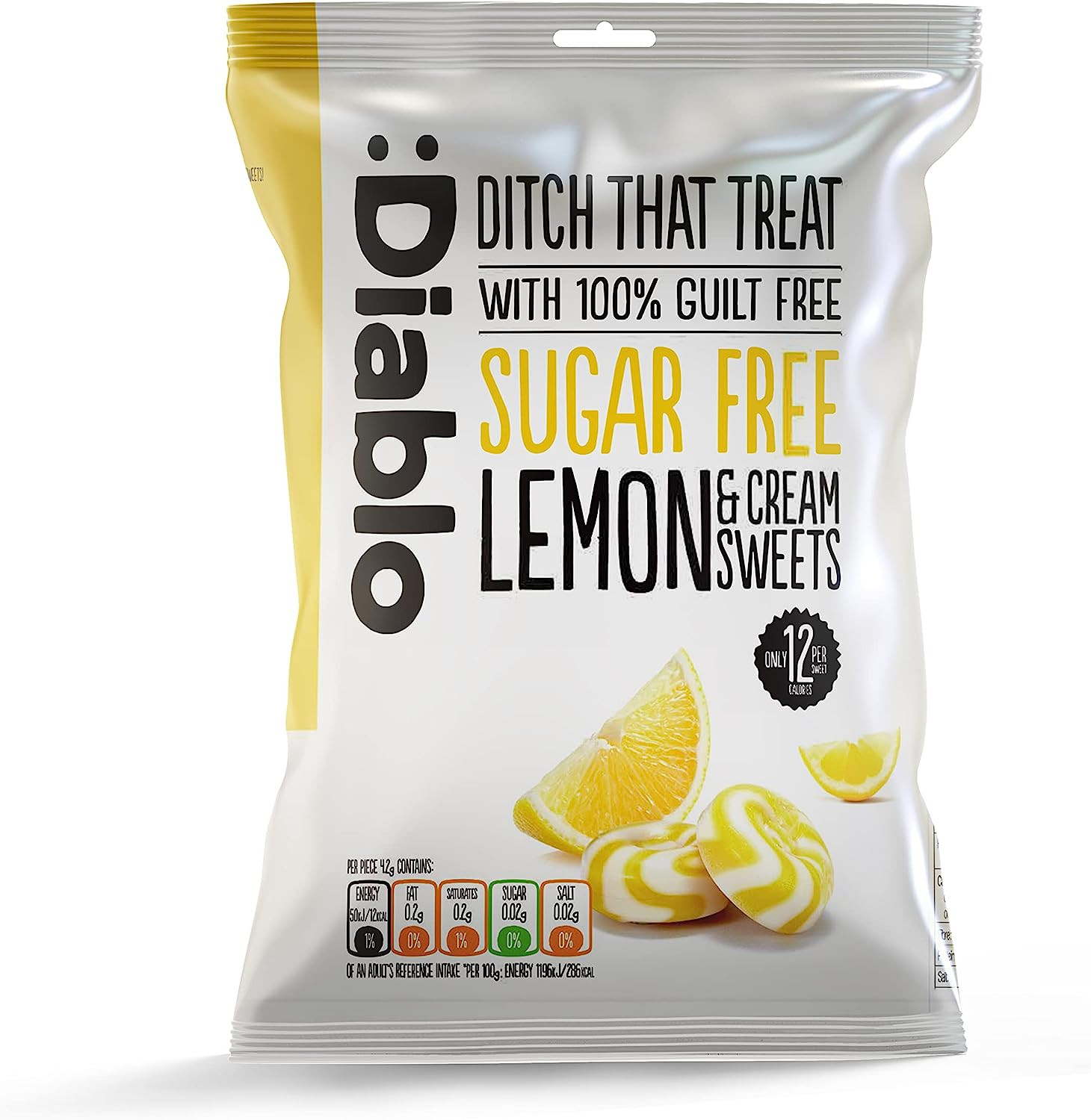 Diablo Sugar Free Lemon & Cream Sweets Candy - 75g (Imported from UK)