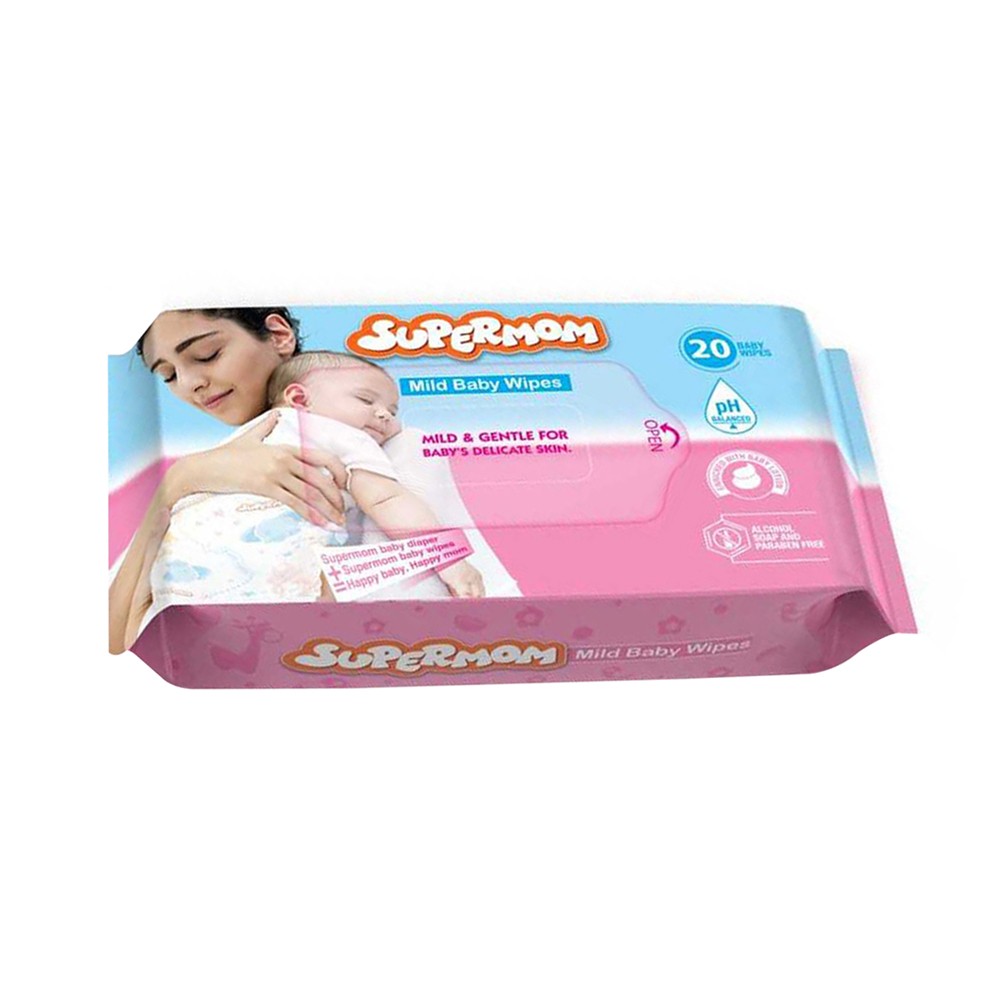 Supermom Mild Baby Wipes- 20 Pcs